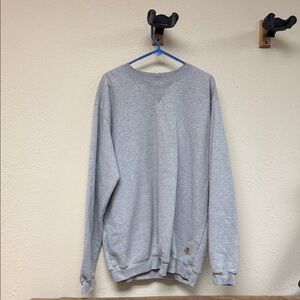 Carhartt Men's Light Gray Crewneck Sweatshirt - LARGE TALL